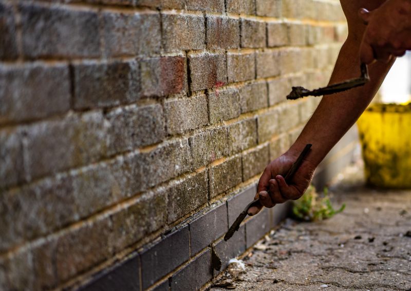 Inside of Patio Brick Repair: Joint Repointing